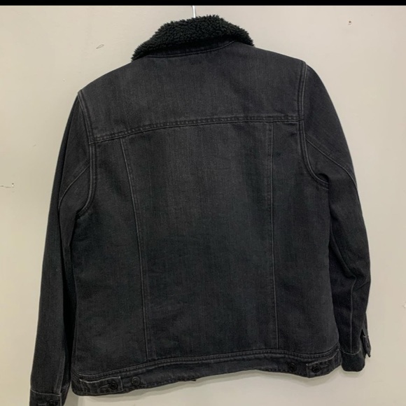 Black denim sherpa jacket- - Picture 2 of 2